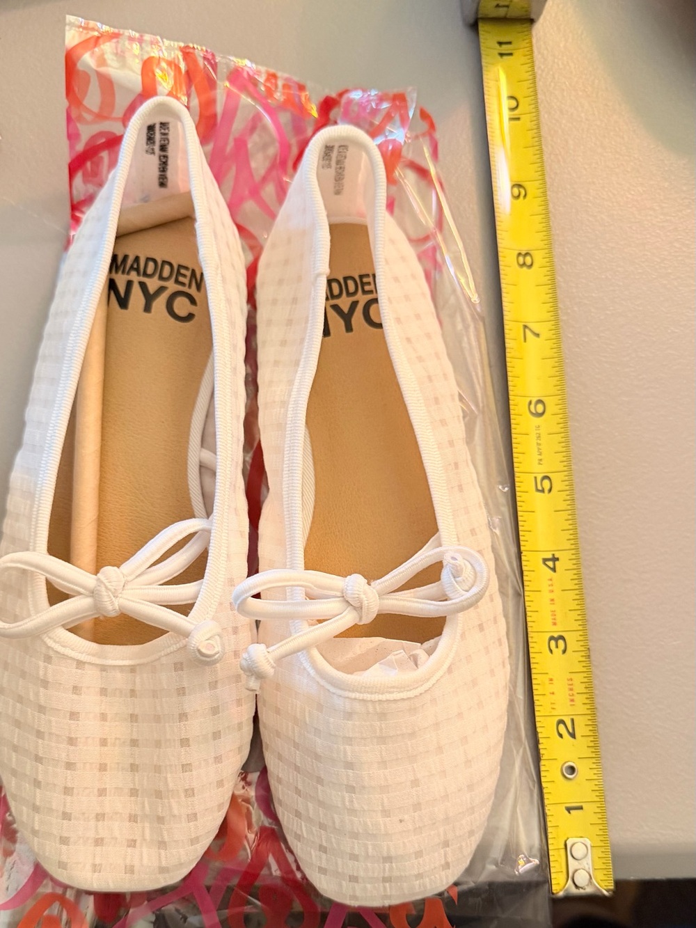 Size 13 NWOT Girls Flats White Mesh Madden Girl NYC New York City